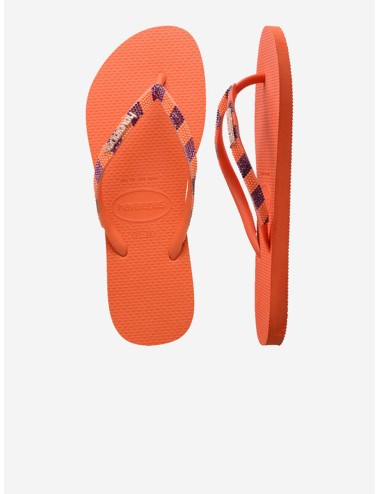 Donna infradito havaianas slim glow arancioni strass e perlineHavaianasPassioni Boutique