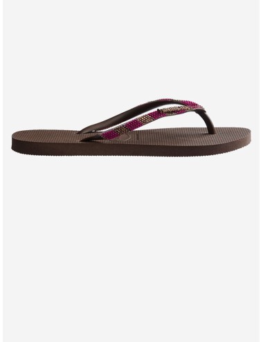 Donna infradito havaianas slim glow dark brown strass e perlineHavaianasPassioni Boutique