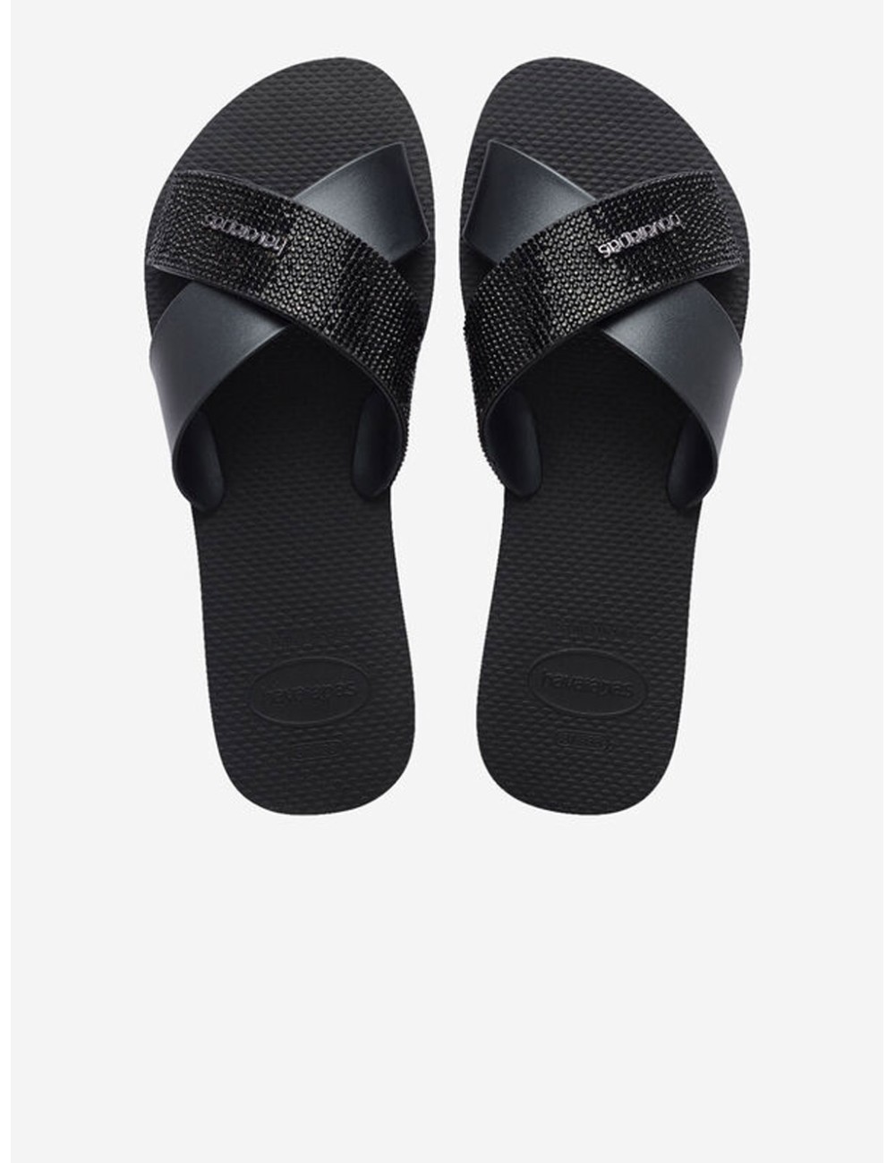 Donna sandali havaianas aqua glow neri fasce incrociate cristalliHavaianasPassioni Boutique