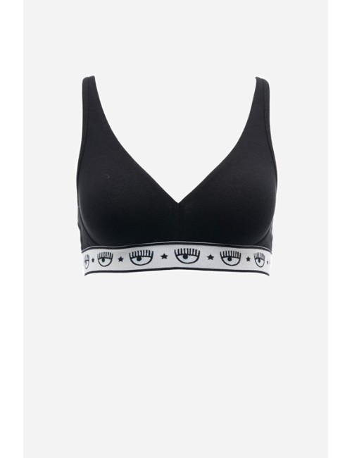 Chiaraferragni - reggiseno triangolo maxi logomania 4605 3224 0555 neroChiara FerragniPassioni Boutique