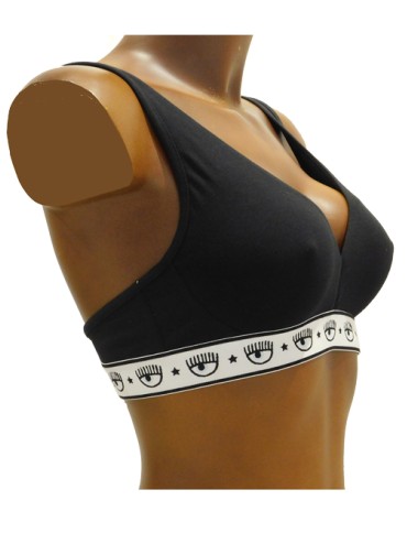 Chiaraferragni - reggiseno triangolo maxi logomania 4605 3224 0555 neroChiara FerragniPassioni Boutique