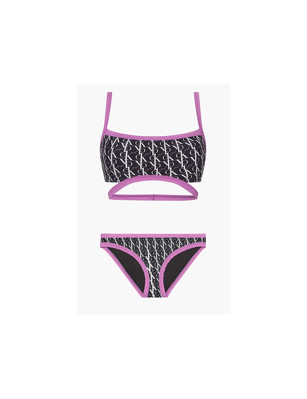 Ck - bikini top e slip ck one kw0kw01746-1703-0gj neroCalvin Klein DonnaPassioni Boutique