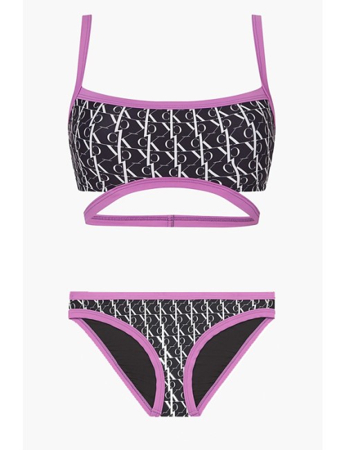 Ck - bikini top e slip ck one kw0kw01746-1699-0k4 bianco/neroCalvin Klein DonnaPassioni Boutique