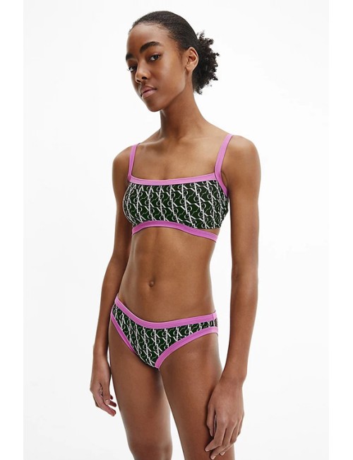 Ck - bikini top e slip ck one kw0kw01746-1699-0k4 bianco/neroCalvin Klein DonnaPassioni Boutique