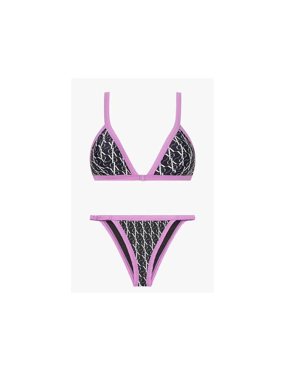 Ck - bikini triangolo e slip ck one kw0kw01747-1704-0gj neroCalvin Klein DonnaPassioni Boutique