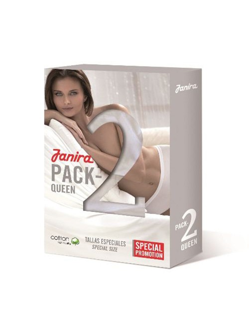 Bi-pack 2 maxi-queen esencial slip misure speciali 1031643 whiteJaniraPassioni Boutique