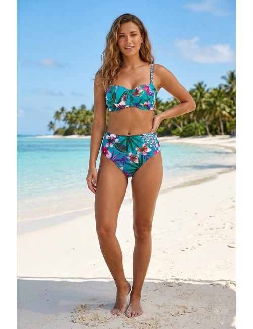 Donna bikini top tara e slip con laccetti stampa conchiglie ruggineRosa FaiaPassioni Boutique