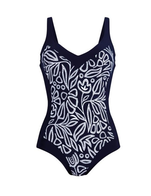 Donna costume intero anita luella fantasia tropicale modellante neroAnitaPassioni Boutique