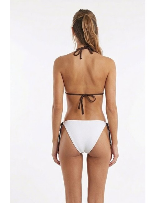 Donna bikini drycri triangolo beige  perline dorate elisabetta nut lm brownDrycriPassioni Boutique