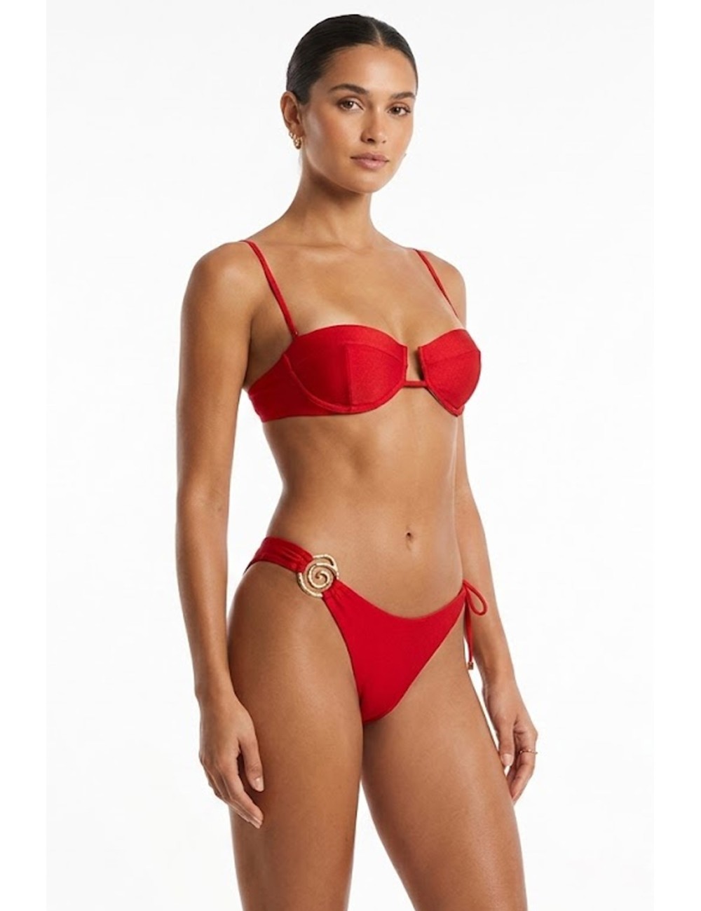 Donna bikini hadley venere sand lycra lucida rosso ibiscoSandPassioni Boutique