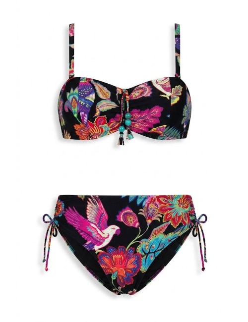 Donna bikini top tara e slip con laccetti stampa conchiglie ruggineRosa FaiaPassioni Boutique