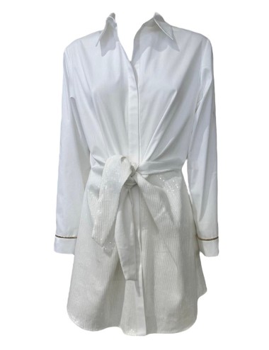 Donna abito camicia drycri cotone organico denim paillettesDrycriPassioni Boutique