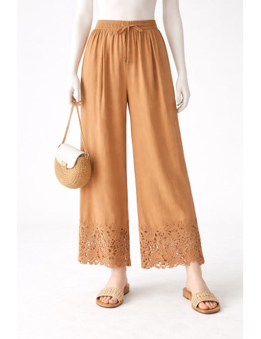 Twinset - pantalone cropped in popeline dettaglio macramèTwinsetPassioni Boutique