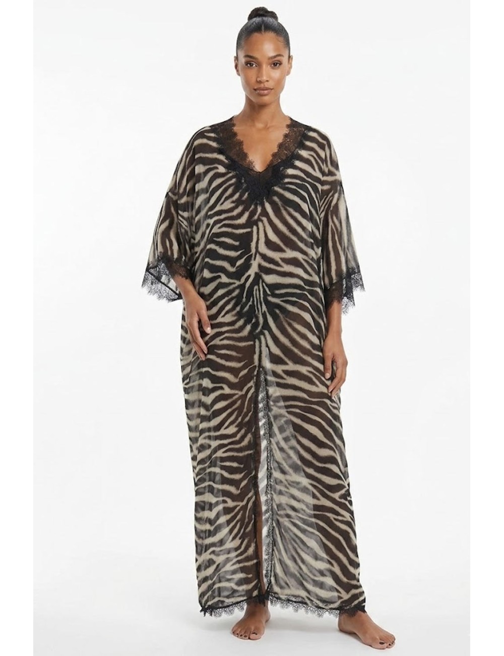 Donna caftano ermanno scervino in cotone e seta zebra pizzo rebrodéErmanno ScervinoPassioni Boutique