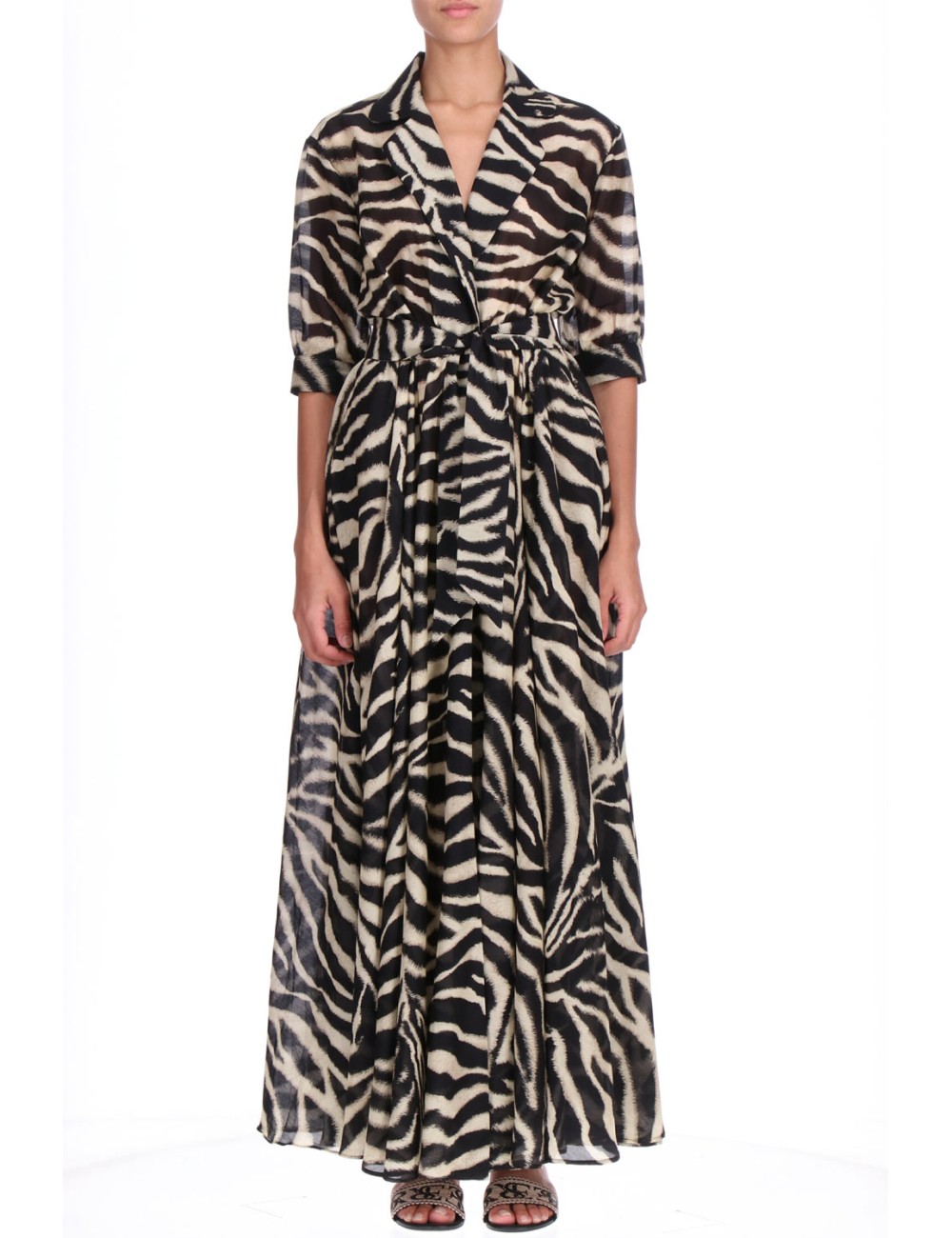 Donna abito chemisier ermanno scervino in cotone e seta zebra lungoErmanno ScervinoPassioni Boutique