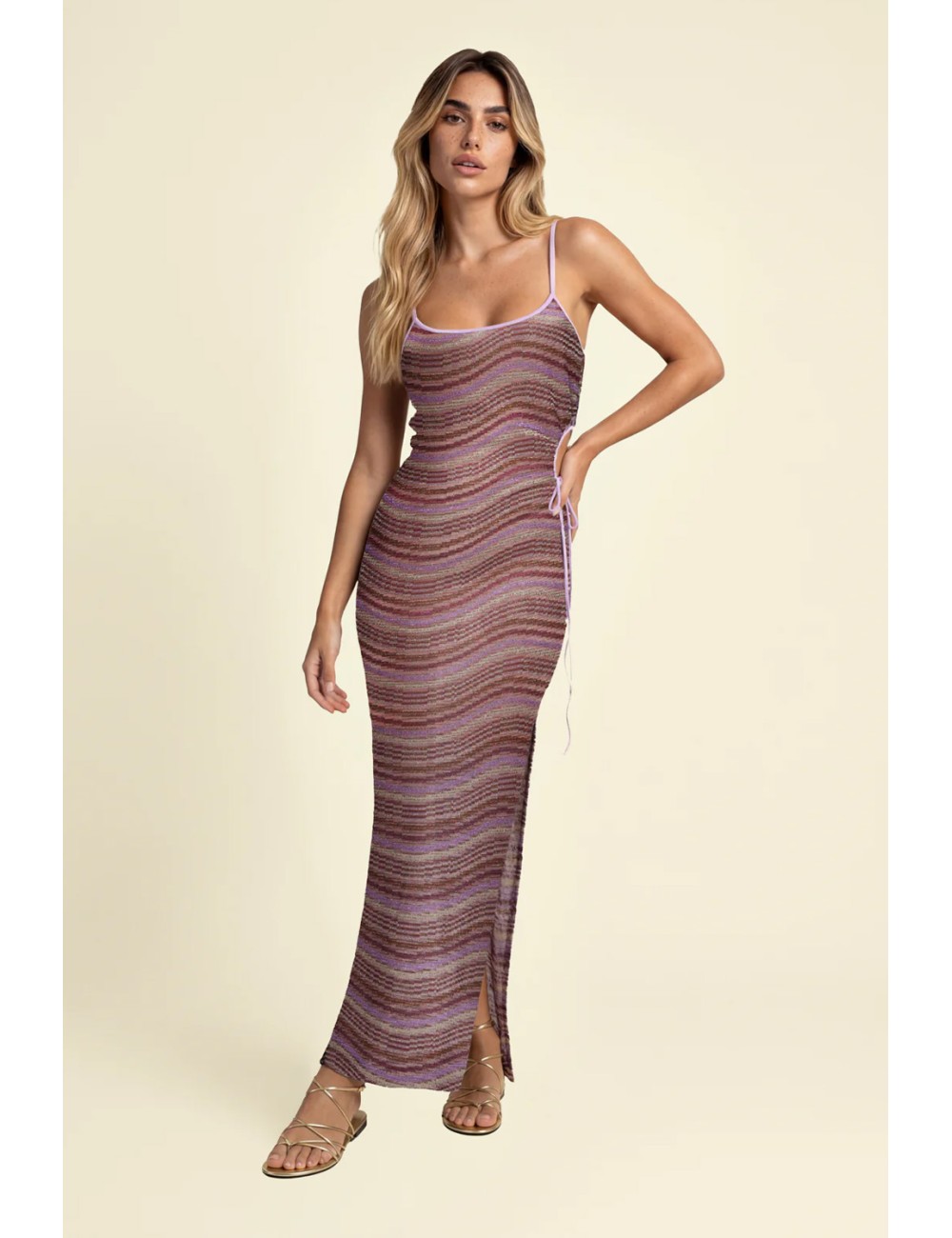 Abito donna effek viscosa lurex multicolor sw0657mcFKPassioni Boutique