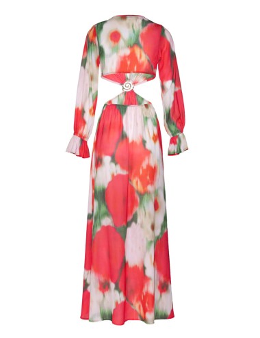 Donna abito lungo floriana botanic sand stampa tropicale gioielloSandPassioni Boutique