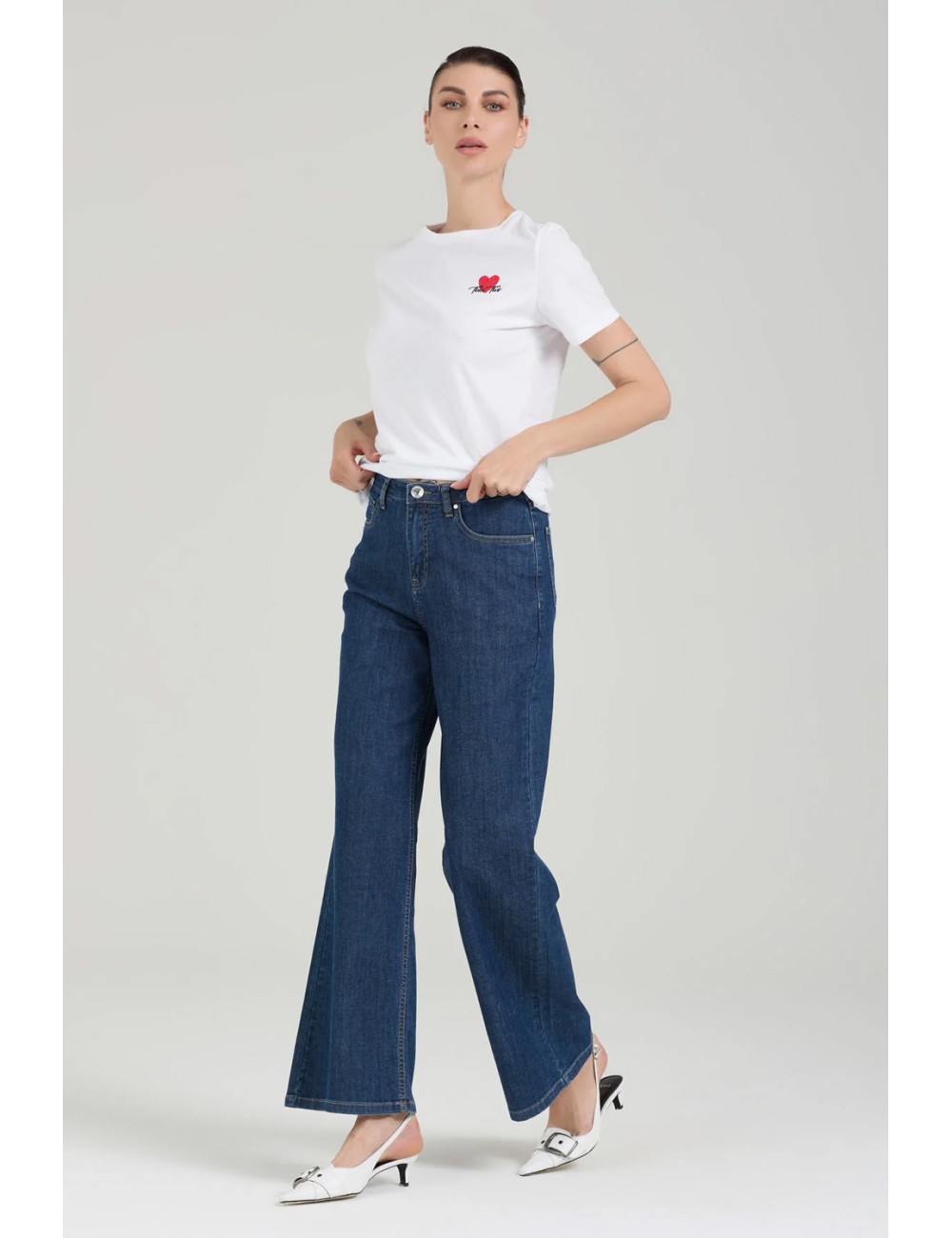 Donna jeans take two elisa denim wide leg lavaggio scuro 8ozTake TwoPassioni Boutique