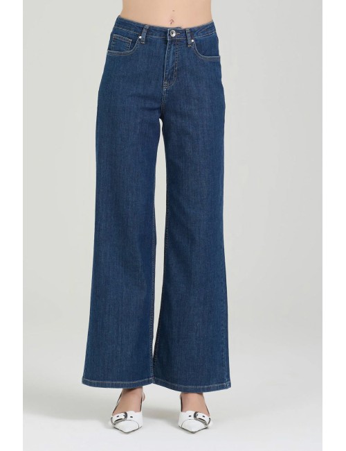 Donna jeans take two elisa denim wide leg lavaggio scuro 8oz