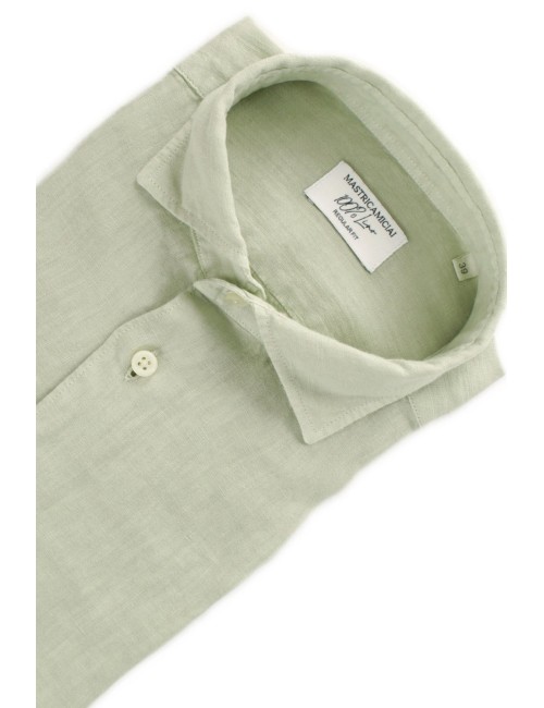 Mastricamiciai - camicia in lino senza collo fr069 mc309 10 guru biancoMastricamiciaiPassioni Boutique