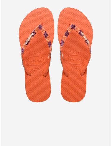Donna infradito havaianas slim glow arancioni strass e perlineHavaianasPassioni Boutique