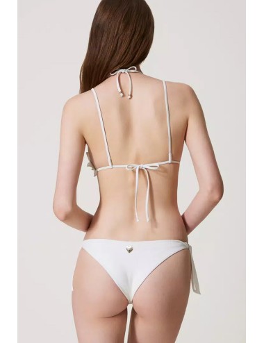 Bikini triangolo e slip brasiliano 251lmmv22 00632 bianco sugar +++TwinsetPassioni Boutique