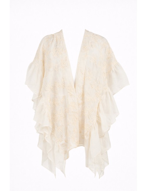 Twinset - poncho in tessuto floreale 261lb4agg 00461