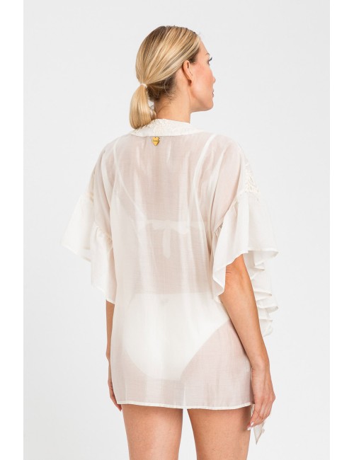Twinset - poncho in tessuto floreale 261lb4agg 00461