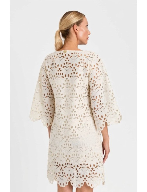Twinset - abito off-white in pizzo 261lm2cee 00526