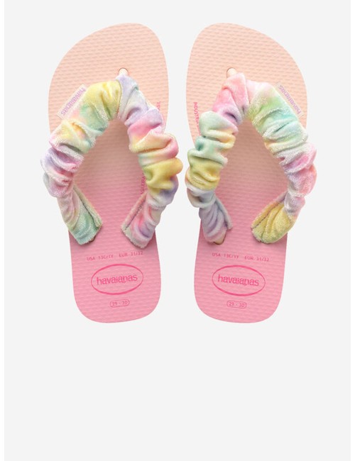 Bambini infradito havaianas kids fluffy rosa tie-dye tessuto 4149941_0076