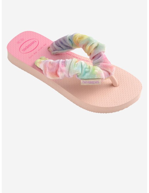 Bambini infradito havaianas kids fluffy rosa tie-dye tessuto 4149941_0076