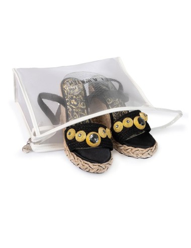 L.a. water sandalo con zeppa in corda naturale e bottoni gioiello nera 42068bLAWaterPassioni Boutique