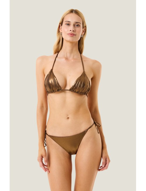 Donna bikini triangolo 4giveness metallic touch bronzo laminato