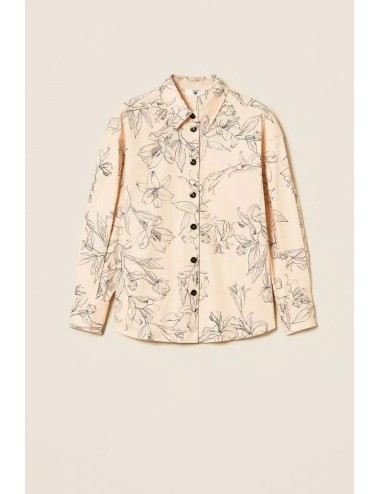 Twinset - camicia in bull di cotone stretch con stampa gigliTwinsetPassioni Boutique