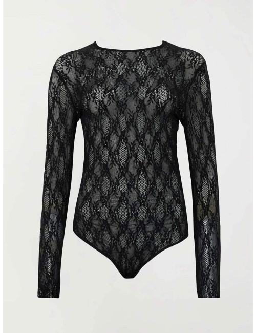Twinset body donna in pizzo stretch con collo tondoTwinsetPassioni Boutique