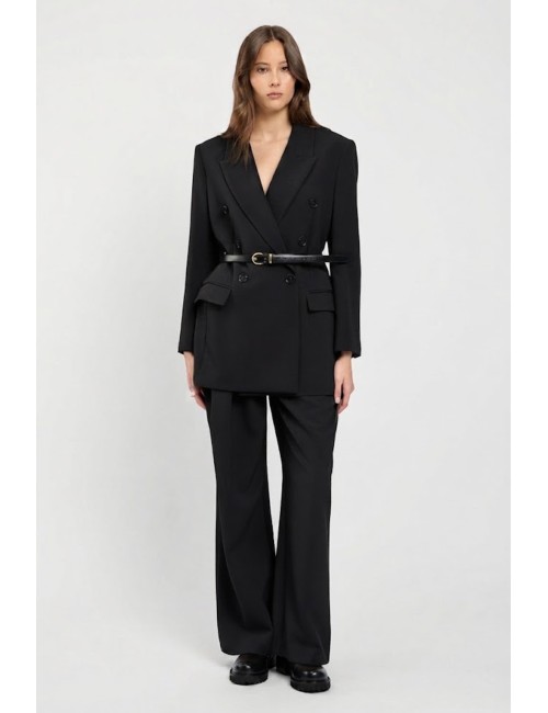 Twinset pantalone donna in tessuto mano crêpe con cintura