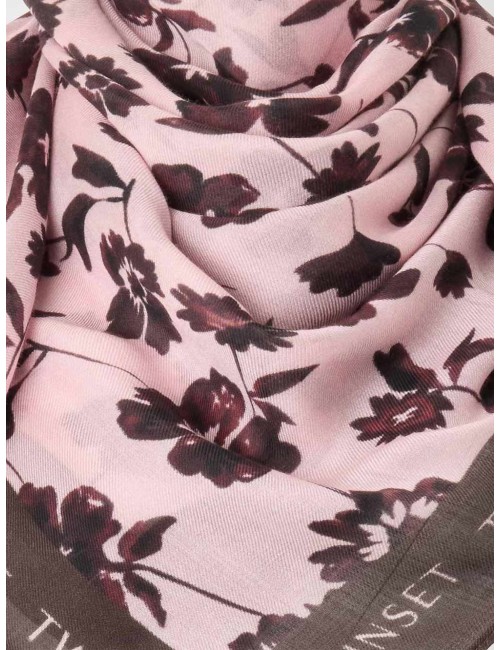 Twinset kefia donna in morbido tessuto con stampa flowers