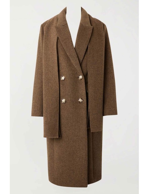 Twinset cappotto donna in misto lana con stola rimovibile