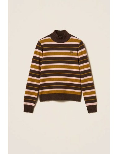 Twinset maglia donna in punto piquet con spilla smaltataTwinsetPassioni Boutique