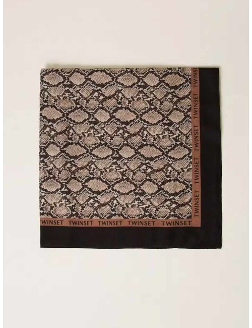 Twinset kefiah donna in modal e viscosa con stampa animalier