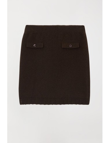 Twinset gonna donna in maglia di lana e cotone marroneTwinsetPassioni Boutique