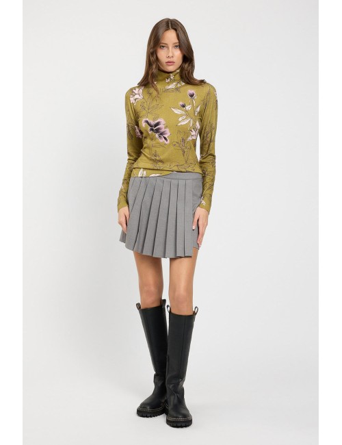 Twinset gonna short plissettata donna in tessuto gabardine
