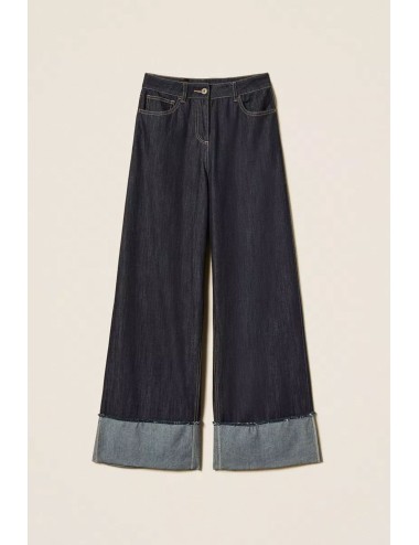Twinset jeans donna in cotone flare con risvolto al fondoTwinsetPassioni Boutique