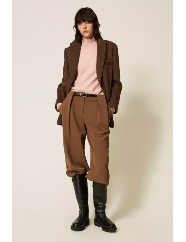 Twinset maglia donna in punto piquet con collo a lupetto e spillaTwinsetPassioni Boutique