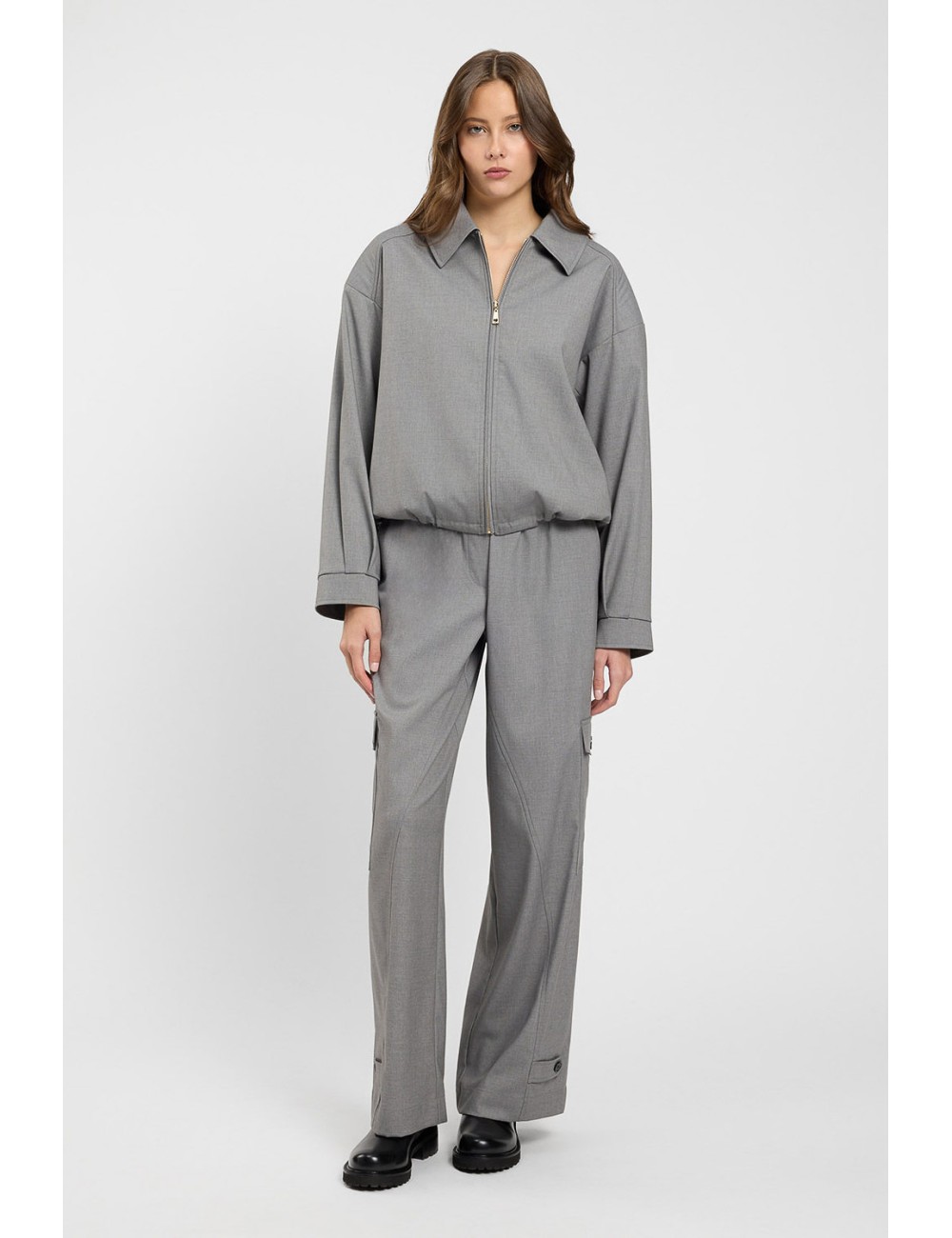 Twinset pantalone donna in grigio melange cargoTwinsetPassioni Boutique