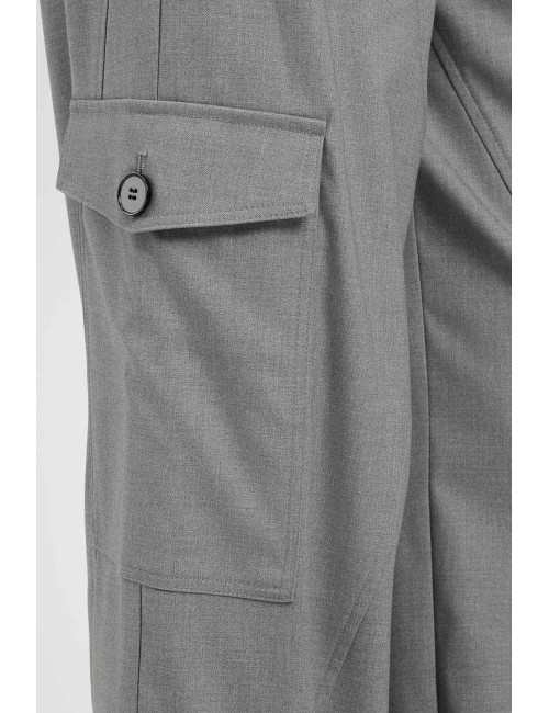Twinset pantalone donna in grigio melange cargo