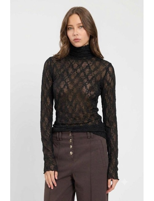Twinset maglia donna in tulle a manica lunga con collo altoTwinsetPassioni Boutique