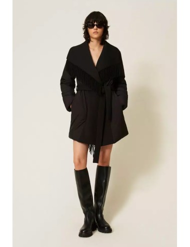 Twinset giacca imbottita in nylon trapuntato con dettaglio frangeTwinsetPassioni Boutique