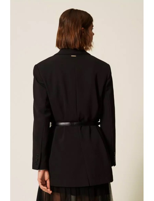 Twinset giacca imbottita in nylon trapuntato con dettaglio frangeTwinsetPassioni Boutique