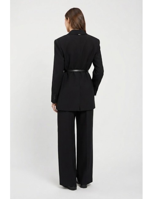 Twinset camicia donna in lyocell mocha con fiocco e volantTwinsetPassioni Boutique
